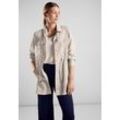 Blusenjacke STREET ONE Gr. 34, beige (smooth sand beige), Damen, Stoff, 93% Viskose, 7% Polyester, unifarben, Jacken, mit Knopf Details