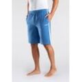 Sweatshorts BENCH. LOUNGEWEAR "kurze Relaxshort, Jogginghose" Gr. S (44/46), N-Gr, blau, Herren, angeraute Sweatware, Obermaterial: 60% Baumwolle, 40% Polyester, unifarben mit Farbeinsatz, Hosen, weicher Sweat-Qualität