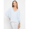 Langarmbluse HEINE, Damen, Gr. 34, beige (ecru), 100% Polyester, unifarben, V-Ausschnitt, Langarm, Blusen