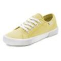 Sneaker LASCANA Gr. 35, gelb Damen Schuhe Canvassneaker Sneaker low Skaterschuh aus Textil, Schnürhalbschuh, Freizeitschuh