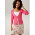 Strickjacke ANISTON CASUAL Gr. 34, pink Damen Strickjacken in trendiger Farbpalette