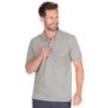 Poloshirt TRIGEMA "TRIGEMA Polohemd mit Brusttasche", Herren, Gr. L, grau (grau, melange), 100% Baumwolle, Basic, Kurzarm, Shirts