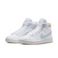 Sneaker NIKE SPORTSWEAR "COURT ROYALE 2 MID", Gr. 37,5, weiß (weiß, blau), Leder, Textil, sportlich, Schuhe