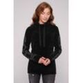 Rollkragenpullover SOCCX Gr. M, schwarz Damen Pullover aus Flauschstrick