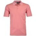 Poloshirt RAGMAN, Herren, Gr. L, orange (koralle, 661), Baumwollmischung, casual, regular fit, hoch geschlossener Ausschnitt, Shirts