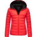 Steppjacke MARIKOO "Luci", Damen, Gr. S (36), orange (neonorange), Obermaterial: 100% Nylon, Futter: 100% Polyester, Wattierung: 100% Polyester, Ärmelfutter: 100% Polyester, klassisch, figurbetont hüftbedeckend, Langarm Ärmel ohne Ärmelschlitz normaler Saum, Jacken, modische Damen Übergangsjacke mit großer Kapuze