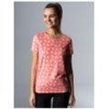 T-Shirt TRIGEMA "TRIGEMA Sport mit modischem Allover-Print" Gr. L, rot (apricot) Damen Shirts