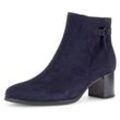 Stiefelette GABOR, Damen, Gr. 43, blau (nachtblau), Ziegenveloursleder, unifarben, klassisch, Schuhe, Blockabsatz, Ankleboots, Businessschuh mit Best Fitting-Ausstattung, Topseller