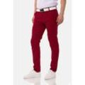 Stoffhose CIPO & BAXX "Hose" Gr. 30, Länge 34, rot (burgundy), Herren, 97% Baumwolle;3% Elasthan, unifarben, Hosen, im modischen Slim Fit-Schnitt, CD842