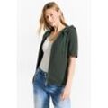 Cardigan CECIL Gr. L (42), grün (strong khaki) Damen Strickjacken aus Baumwolle mit Stretchanteil