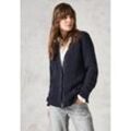 Cardigan CECIL, Damen, Gr. L (42), blau (universal blau), Stoff, 84% Polyacryl, 16% Viskose, unifarben, casual, normal normal, V-Ausschnitt, Langarm Bündchen, Strickjacken, mit Materialmix