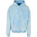 Kapuzensweatshirt URBAN CLASSICS "Urban Classics Herren Towel Washed Hoody", Herren, Gr. 4XL, blau (balticblau), 70% Baumwolle, 30% Polyester, unifarben, Langarm, Sweatshirts