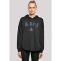 Kapuzenpullover F4NT4STIC "Oversized Hoodie Ahoi Knut & Jan Hamburg", Damen, Gr. M, schwarz, Obermaterial: 100% Baumwolle, casual, oversize, Langarm, Pullover, Print