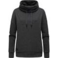 Hoodie RAGWEAR "Julissa", Damen, Gr. XS (34), grau (dunkelgrau), Obermaterial: 70% Baumwolle, 30% Polyester, casual, lässig geschnitten hüftbedeckend, hoch geschlossener Ausschnitt, Sweatshirts, modischer Longsleeve Pullover mit Schlauchkragen