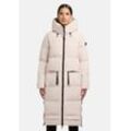 Steppmantel KHUJO "Aroma-YM" Gr. L (40), beige (cream), Damen, Obermaterial: 100% Polyester, Futter: Nylon, Wattierung: Mäntel, Gesteppter Damen Wintermantel mit hohen Gehschlitzen