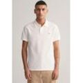 Poloshirt GANT "SLIM SHIELD SS PIQUE POLO" Gr. XXXL, weiß, Herren, Jersey, Obermaterial: 100% Baumwolle, unifarben, Shirts, mit Logostickerei auf der Brust