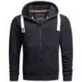 Sweatjacke ALESSANDRO SALVARINI "ASVinzent", Herren, Gr. L (52), schwarz, Obermaterial: 65% Baumwolle, 35% Polyester, Sweatjacken, warmer Hoodie