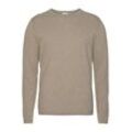 Rundhalspullover OLYMP "OLYMP Strick Casual" Gr. L, braun (camelfarben) Herren Pullover Crew Neck