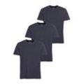 T-Shirt MAN'S WORLD Gr. 60/62 (XXL), blau (3x marine), Herren, Single Jersey, Obermaterial: 100% Baumwolle, unifarben, Shirts, Kurzarm, unifarben, Rundhals, aus Baumwolle, im 3er-Pack