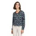 Kurzarmshirt BETTY BARCLAY "Betty Barclay Blusenshirt mit Print" Gr. 36, blau (dark blue, petrol) Damen Shirts Rippbündchen