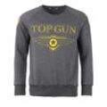 Sweater TOP GUN "Dell TG20193011", Herren, Gr. 4XL, grau (anthrazit), Obermaterial: 65% Baumwolle, 35% Polyester, Sweatshirts