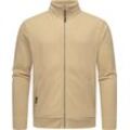 Sweatjacke RAGWEAR "Carlow", Herren, Gr. L (52), beige (sand), Material: 50% Baumwolle, 50% Polyester, casual, gerade hüftbedeckend, hoch geschlossener Ausschnitt, Langarm Ärmel ohne Ärmelschlitz Umschlagbund, Sweatjacken, lässige Herren Kapuzenjacke mit Stehkragen