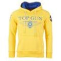 Kapuzenpullover TOP GUN "Destroyer TG20193012" Gr. 48 (S), gelb, Herren, Obermaterial: 65% Baumwolle, 35% Polyester, Pullover Hoodie Sweatshirt