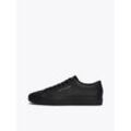 Sneaker TOMMY HILFIGER "TH HI VULC CORE LOW LEATHER ESS", Herren, Gr. 41, schwarz (schwarz, schwarz), Leder, Lederimitat, unifarben, sportlich, Schuhe, Freizeitschuh, Halbschuh, Schnürschuh mit Ziernähten an der Ferse