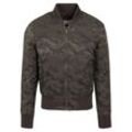 Bomberjacke URBAN CLASSICS "Urban Classics Herren Tonal Camo Bomber Jacket", Herren, Gr. L, grün (schwarzolive), 68% Nylon, 32% Polyester, mehrfarbig, casual, normal, Rundhals, Langarm, Jacken