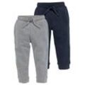 Sweathose KIDSWORLD "2er Pack Jogginghosen" Gr. 140/146, N-Gr, blau (graumeliert + marine) Jungen Hosen immer eine passende Hose dabei