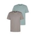 T-Shirt KANGAROOS Gr. S (44/46), grün (stein, mint) Herren Shirts Freizeitshirt mit Kurzarm, Rundhals aus reine Baumwolle