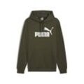 Kapuzensweatshirt PUMA "ESS BIG LOGO HOODIE FL (S)" Gr. L, grün (schwarz olive), Herren, Fleece, Obermaterial: 66% Baumwolle, 34% Polyester, bedruckt, Sweatshirts