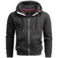 Sweatjacke ALESSANDRO SALVARINI "ASBergamo", Herren, Gr. M (50), grau (dunkelgrau), Obermaterial: 65% Baumwolle, 35% Polyester, Sweatjacken, aus hochwertigem, warmem Material