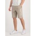 Sweatshorts ALPHA INDUSTRIES "Alpha Industries Men - Shorts Alpha Jersey Short", Herren, Gr. L, Normalgrößen, beige (vintage sand), Obermaterial: 100% Baumwolle, Hosen