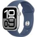 APPLE Watch Series 10 GPS 42 mm Smartwatch Aluminium Fluorelastameter, 150 - 200 mm, Silber