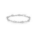 Armband VIRA JEWELS "925-Sterling Silber rhodiniert Glänzend Blautopas beh. Blau", weiß, Armbänder, Damen, 19cm, Silber 925 (Sterlingsilber), glänzend