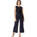 Overall ZERO "zero Jumpsuit mit Raffung" Gr. 38, Normalgrößen, blau (night sky) Damen Overalls drapiert gerafft