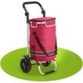 Juskys - Einkaufstrolley 3in1 mit 2 Rollen für Shopping - 56 l Tasche abnehmbar - Trolley klappbar & modern - Sackkarre Einkaufsroller Rot