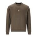 Sweatshirt SOS "Majella", Herren, Gr. M, grün (olivgrün), 88% Baumwolle, 12% Polyester, unifarben, sportlich, kurz, Rundhals, Langarm, Sweatshirts, mit weicher Bio-Baumwolle