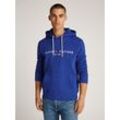 Kapuzensweatshirt TOMMY HILFIGER "TOMMY LOGO HOODY" Gr. L, blau (wedge blue) Herren Sweatshirts mit Kapuze und Kängurutasche