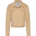 Cordjacke TOMMY JEANS, Damen, Gr. L (40), gold (gentle gold), Cord, Obermaterial: 100% Baumwolle, unifarben, casual, regular fit kurz, Jacken, aus Feincord