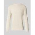 Regular Fit Strickpullover aus reiner Baumwolle mit Logo-Stitching