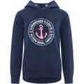 Sweatshirt ZWILLINGSHERZ Gr. LXL, blau (navy), Damen, Obermaterial: 50% Baumwolle, 50% Polyester, unifarben, Sweatshirts, mit Schriftzug aus Pailetten und Ankermotiv