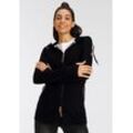 Kapuzensweatjacke KANGAROOS Gr. 44/46 (L), schwarz Damen Sweatjacken aus besonders weichem & dickem French-Terry