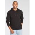 Kapuzensweatshirt BRUNO BANANI Gr. S (44/46), schwarz, Herren, Sweatware, Obermaterial: 60% Baumwolle, 40% Polyester, bedruckt, Sweatshirts, schmale Passform, mit Logodruck, aus Baumwollmischung