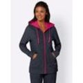 Langjacke FEEL GOOD, Damen, Gr. 36/38, blau (marine, pink), 60% Baumwolle, 40% Polyester, unifarben, Langarm, Jacken