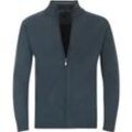 Strickjacke CASAMODA "CASAMODA Strickjacke uni", Herren, Gr. 6XL, blau (graues dunkelblau), 100% Baumwolle, Strickjacken