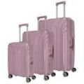 Trolleyset TRAVELITE "ELVAA S/M/L", rosa (rosé), Polypropylen, unifarben, Koffer-Sets, Kofferset Reisegepäck Reisekoffer Hartschalenkoffer TSA Schloss