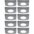 Einbaustrahler weiß rund Deckenstrahler Einbauleuchte Einbaulampe Badezimmer, Metall Glas, 1x led 5,5W 350Lm warmweiß, LxBxH 8x8x3,5 cm, 10er Set