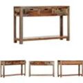 The Living Store Konsolentisch mit 3 Schubladen 120x30x75 cm Massivholz - Beistelltische